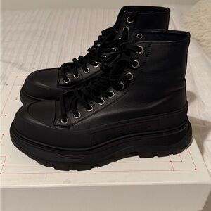 Alexander McQueen Black Lace-Up Boots